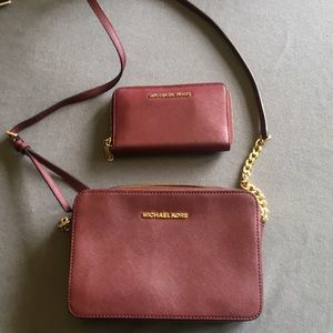 Michael Kors Crossbody purse & matching wallet